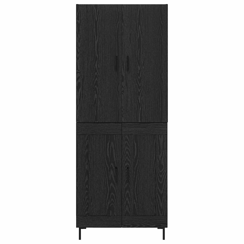 vidaXL Highboard Black Oak 69.5 x 34 x 180 cm Engineered Wood