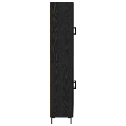 vidaXL Highboard Black Oak 69.5 x 34 x 180 cm Engineered Wood