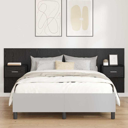 vidaXL Headboard with Cabinet 3 pcs Black Oak Engineered Wood