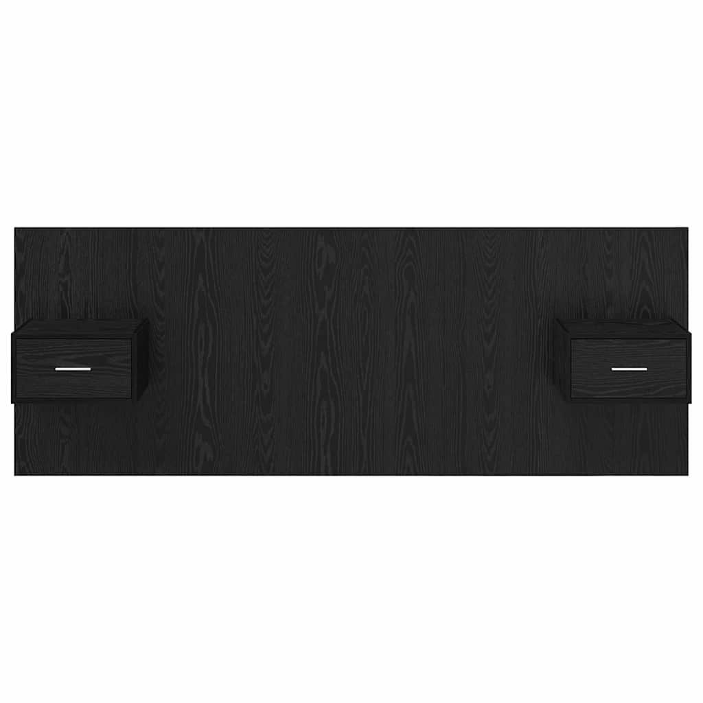 vidaXL Headboard with Cabinet 3 pcs Black Oak Engineered Wood
