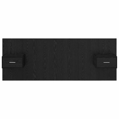 vidaXL Headboard with Cabinet 3 pcs Black Oak Engineered Wood