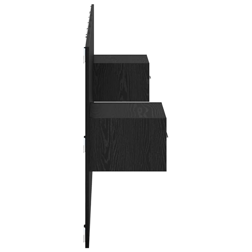 vidaXL Headboard with Cabinet 3 pcs Black Oak Engineered Wood