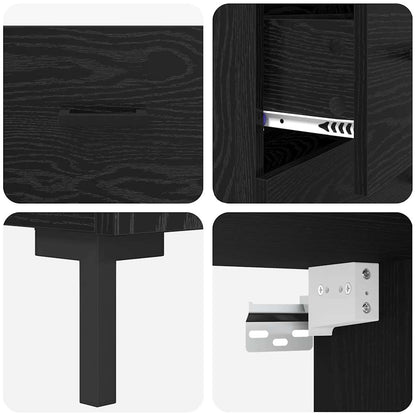 vidaXL Highboard Black Oak 69.5 x 34 x 180 cm Engineered Wood