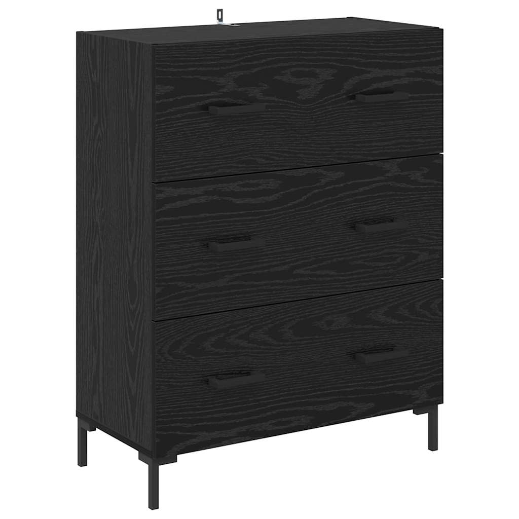 vidaXL Highboard Black Oak 69.5 x 34 x 180 cm Engineered Wood