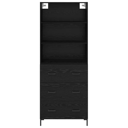 vidaXL Highboard Black Oak 69.5 x 34 x 180 cm Engineered Wood
