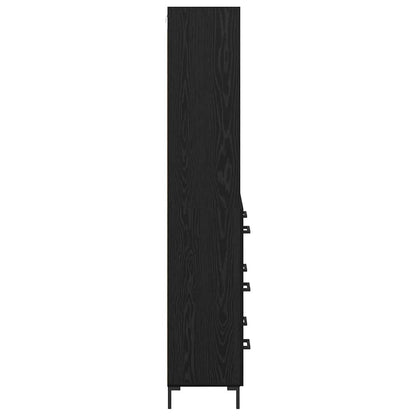 vidaXL Highboard Black Oak 69.5 x 34 x 180 cm Engineered Wood
