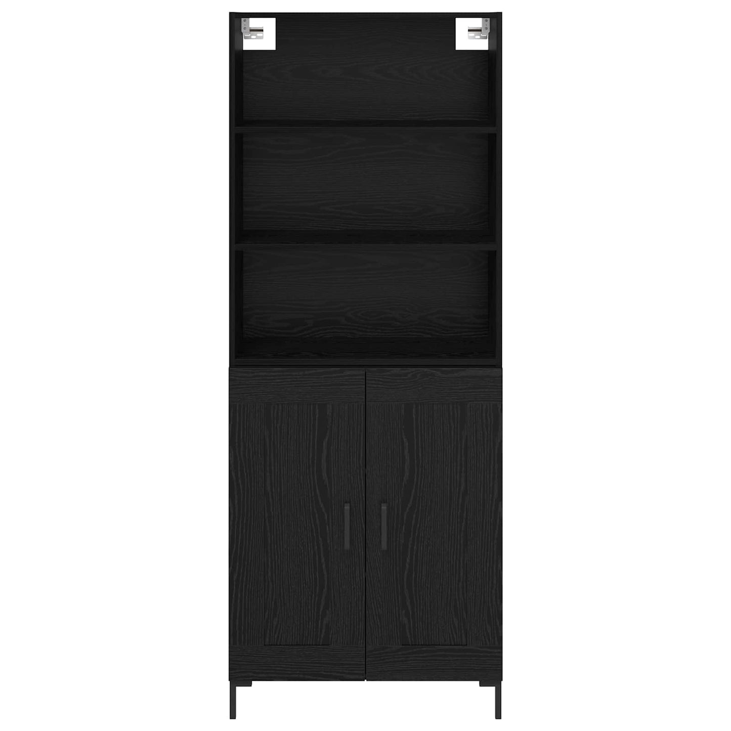 vidaXL Highboard Black Oak 69.5 x 34 x 180 cm Engineered Wood