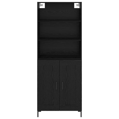 vidaXL Highboard Black Oak 69.5 x 34 x 180 cm Engineered Wood