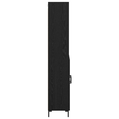 vidaXL Highboard Black Oak 69.5 x 34 x 180 cm Engineered Wood