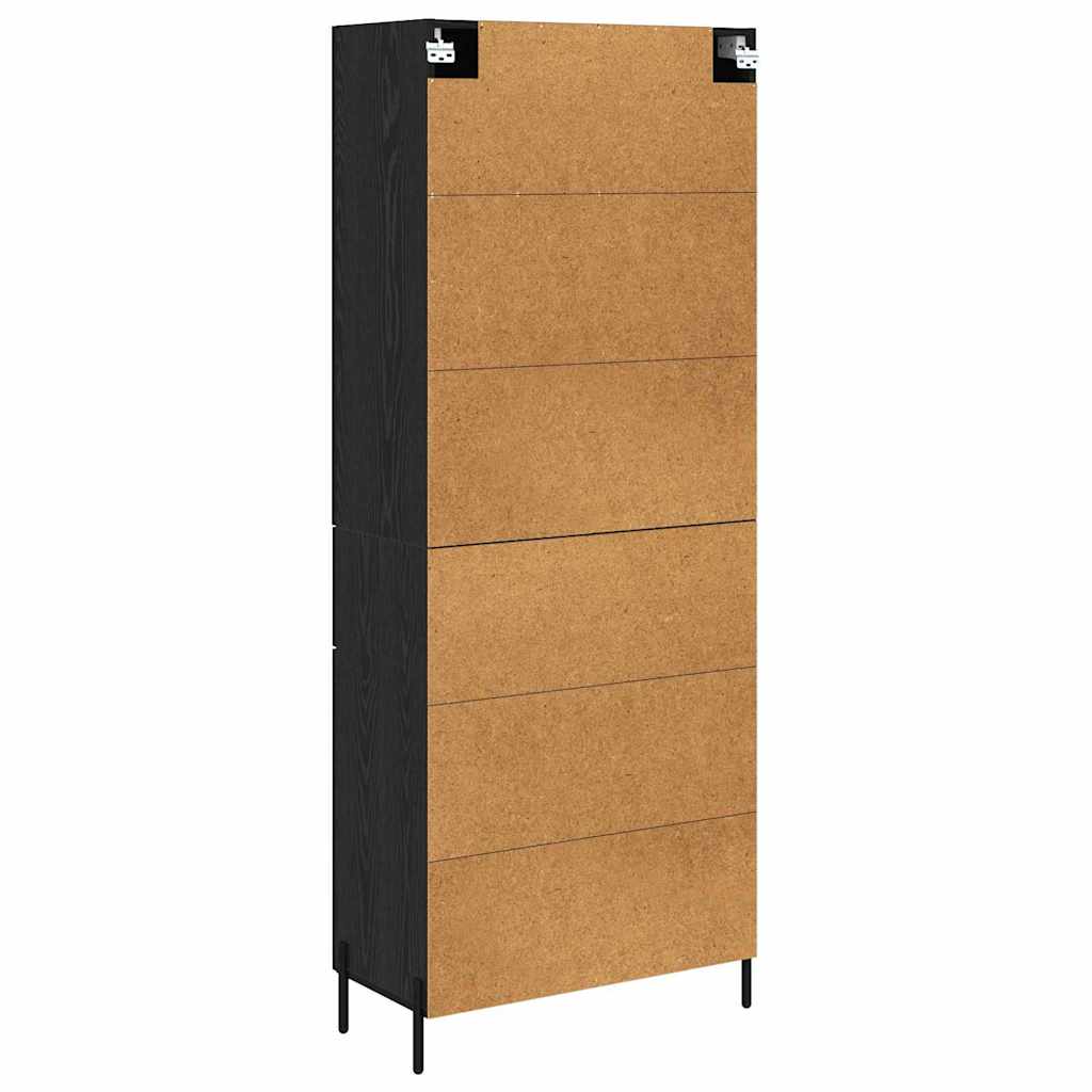vidaXL Highboard Black Oak 69.5 x 34 x 180 cm Engineered Wood