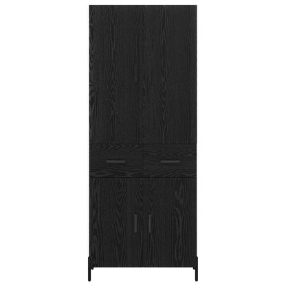 vidaXL Highboard Black Oak 69.5 x 34 x 180 cm Engineered Wood
