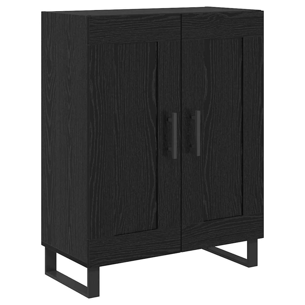 vidaXL Highboard 2 pcs Black Oak Engineered Wood and Glass