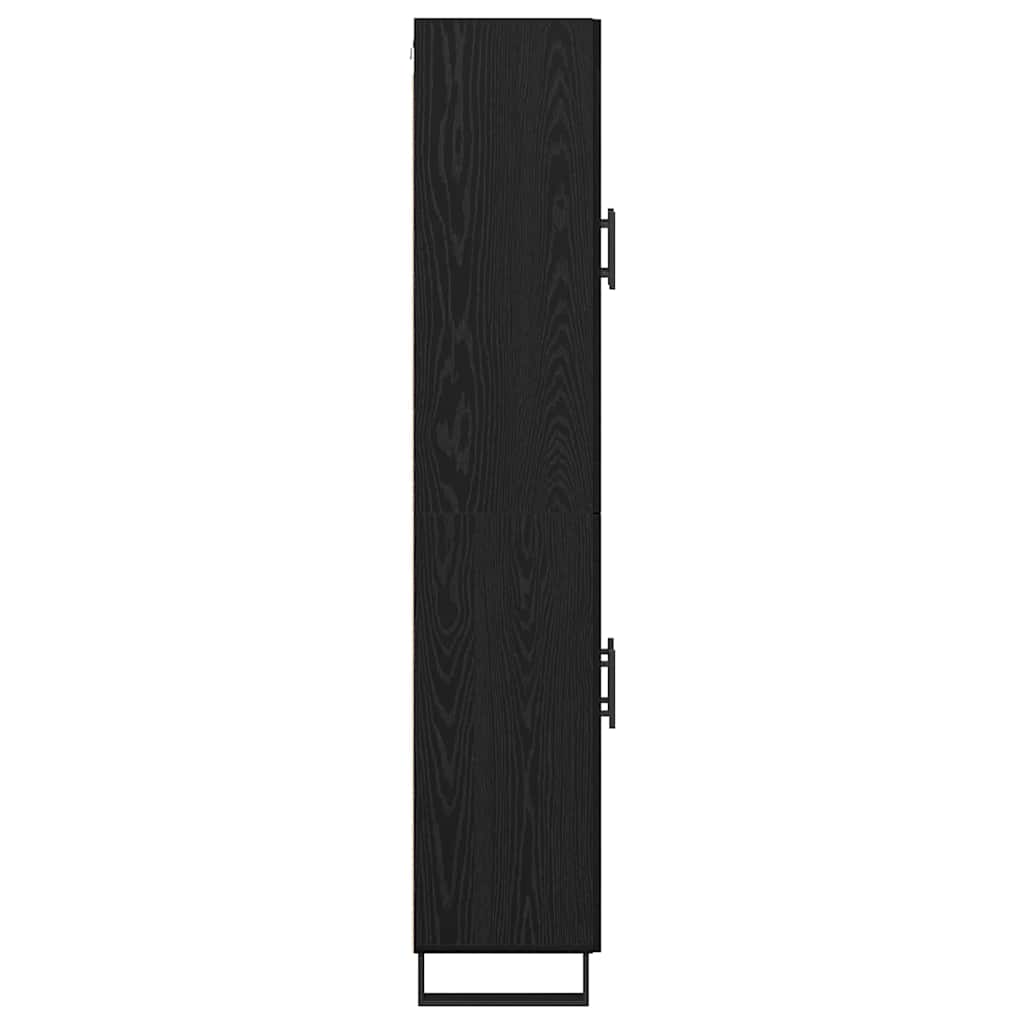 vidaXL Highboard 2 pcs Black Oak Engineered Wood and Glass