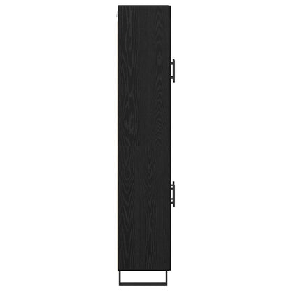 vidaXL Highboard 2 pcs Black Oak Engineered Wood and Glass