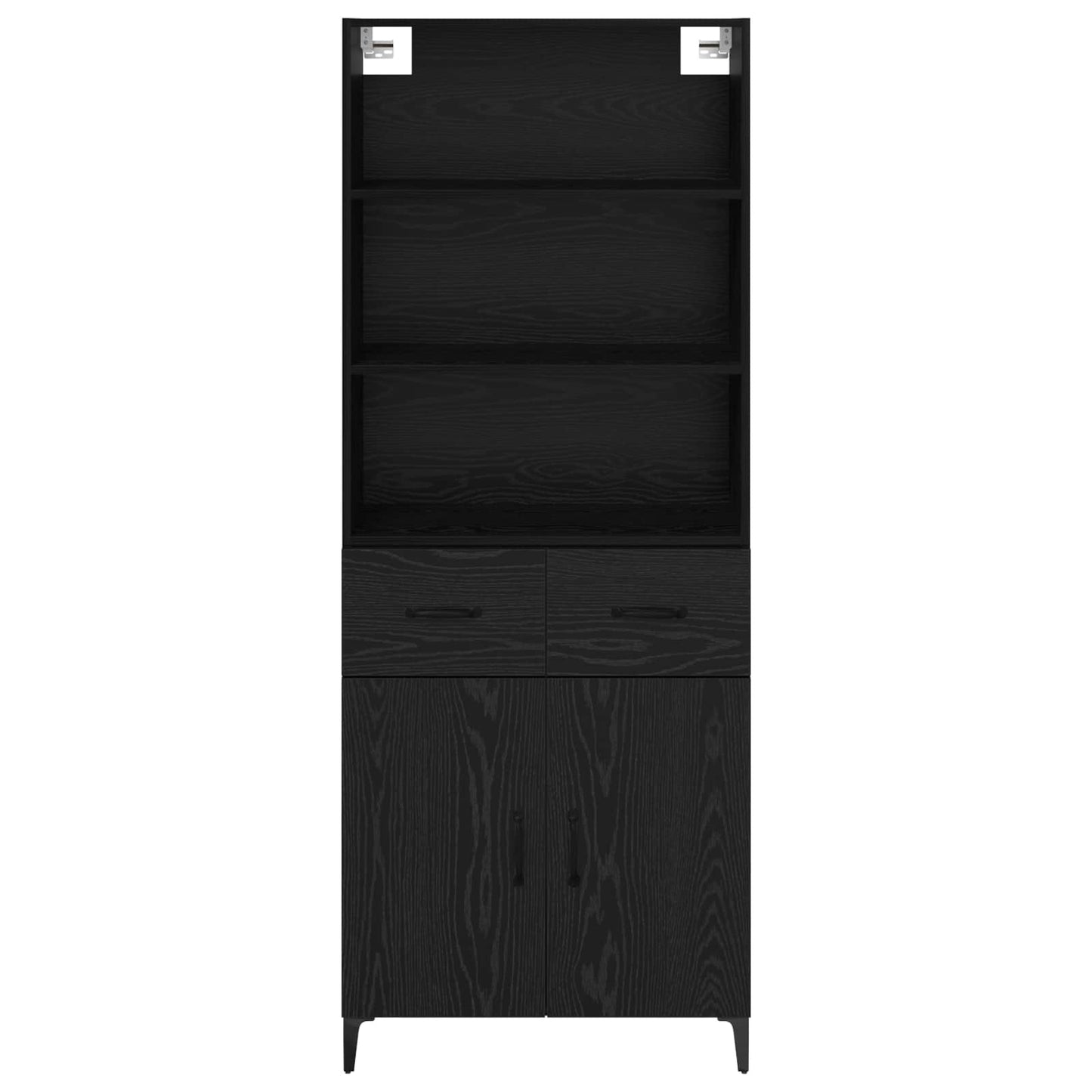 vidaXL Highboard Black Oak 69.5 x 34 x 180 cm Engineered Wood