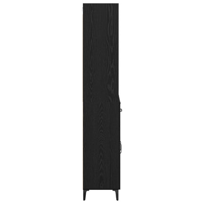 vidaXL Highboard Black Oak 69.5 x 34 x 180 cm Engineered Wood