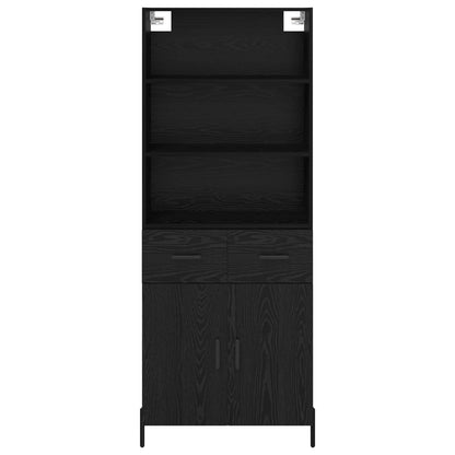 vidaXL Highboard Black oak 69.5 x 34 x 180 cm Engineered Wood
