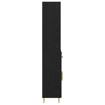 vidaXL Highboard Black Oak 69.5 x 34 x 180 cm Engineered Wood