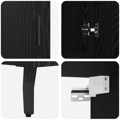 vidaXL Highboard 2 pcs Black oak Engineered Wood and Glass