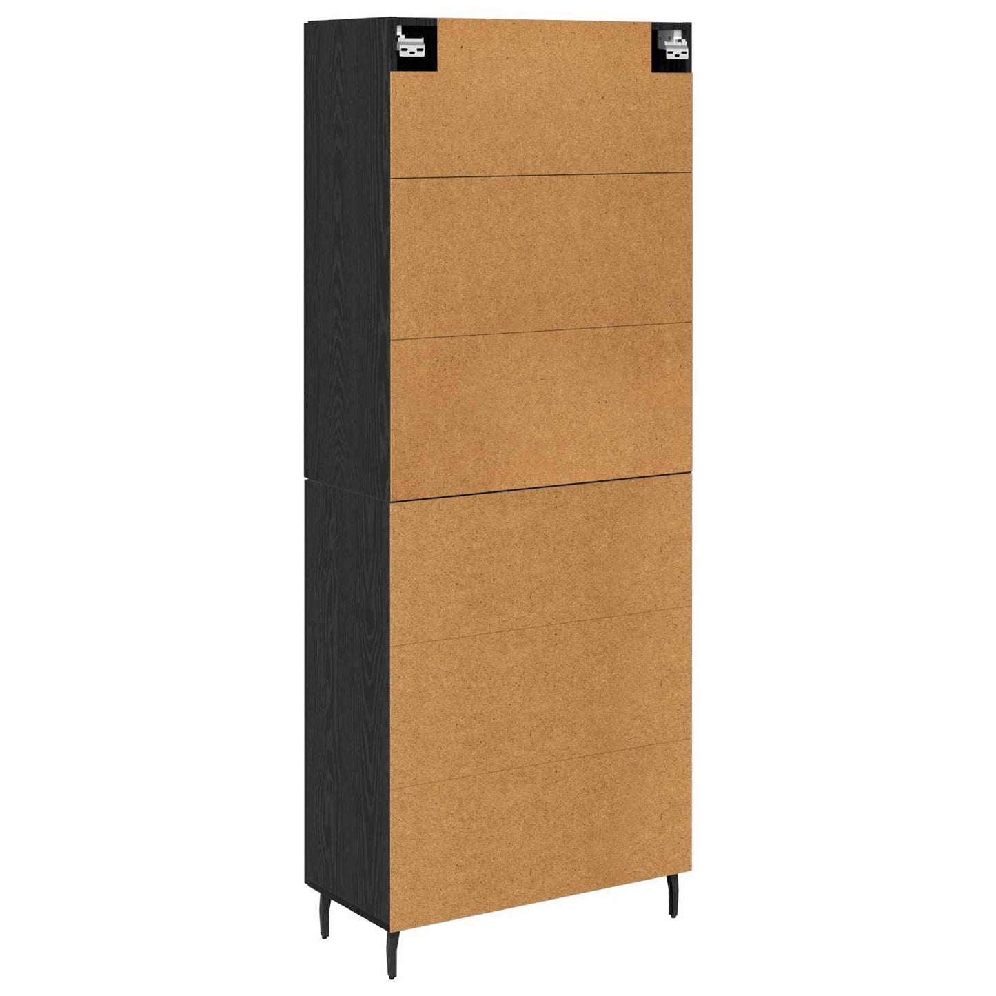 vidaXL Highboard 2 pcs Black oak Engineered Wood and Glass