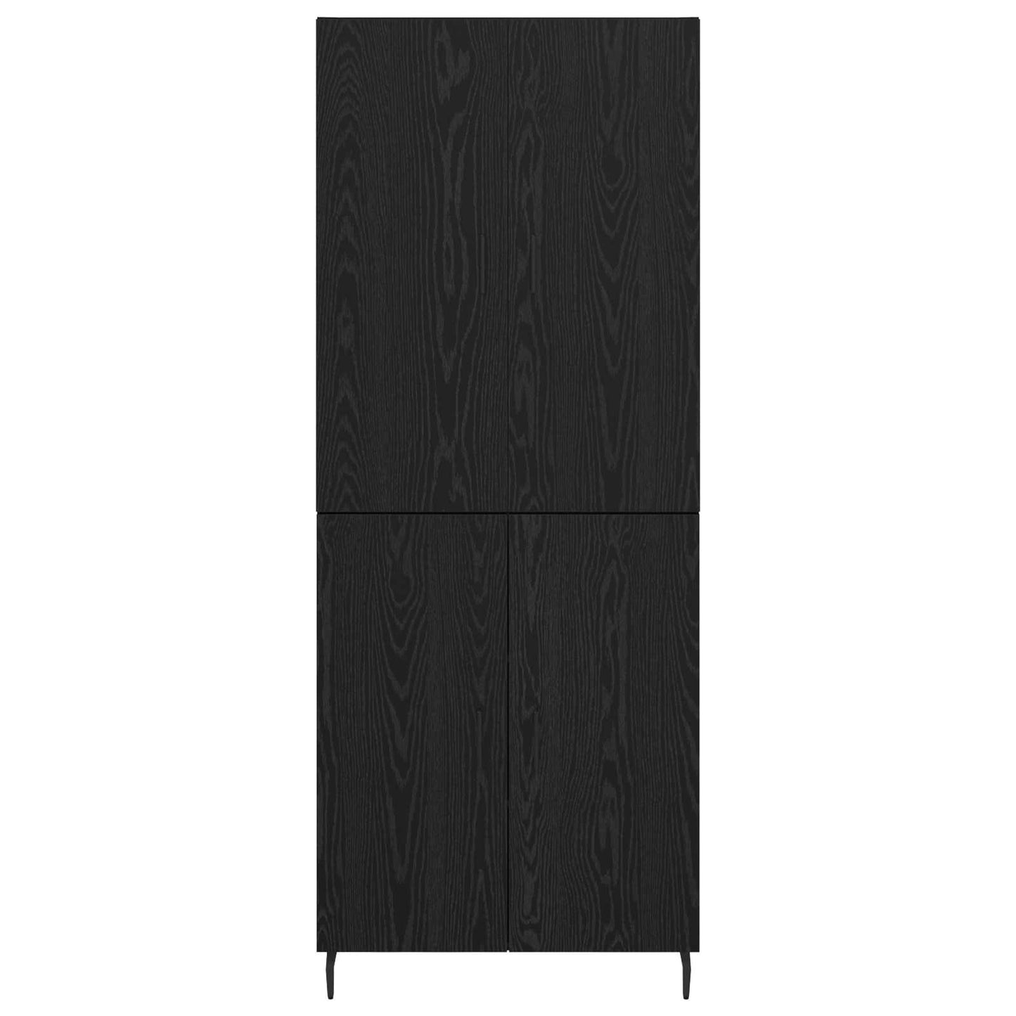 vidaXL Highboard 2 pcs Black oak Engineered Wood and Glass