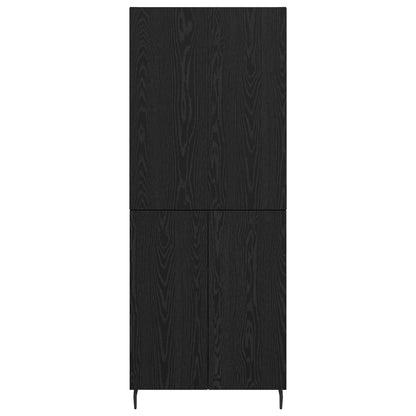 vidaXL Highboard 2 pcs Black oak Engineered Wood and Glass