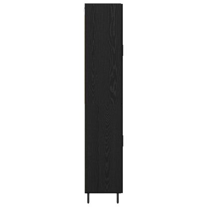 vidaXL Highboard 2 pcs Black oak Engineered Wood and Glass