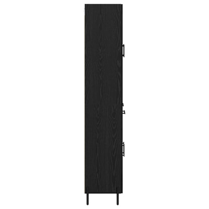 vidaXL Highboard Black Oak 69.5 x 34 x 180 cm Engineered Wood