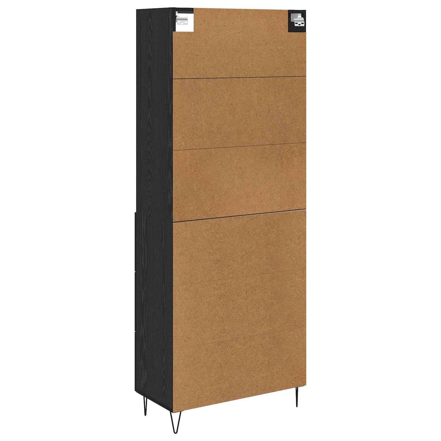 vidaXL Highboard with Drawer 2 pcs Black Oak Engineered Wood