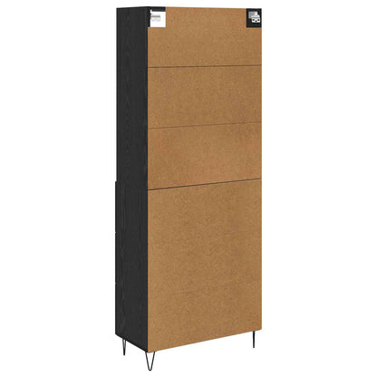 vidaXL Highboard with Drawer 2 pcs Black Oak Engineered Wood
