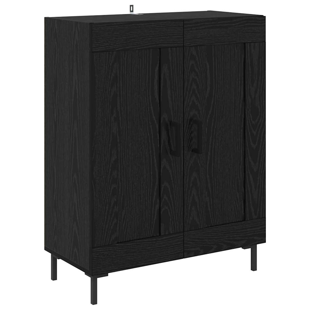 vidaXL Highboard 2 pcs Black Oak Engineered Wood