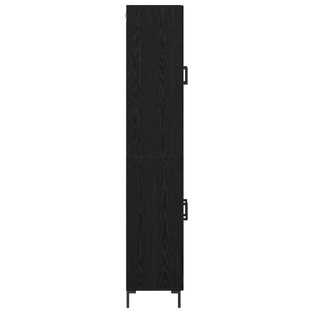 vidaXL Highboard 2 pcs Black Oak Engineered Wood