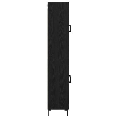 vidaXL Highboard 2 pcs Black Oak Engineered Wood
