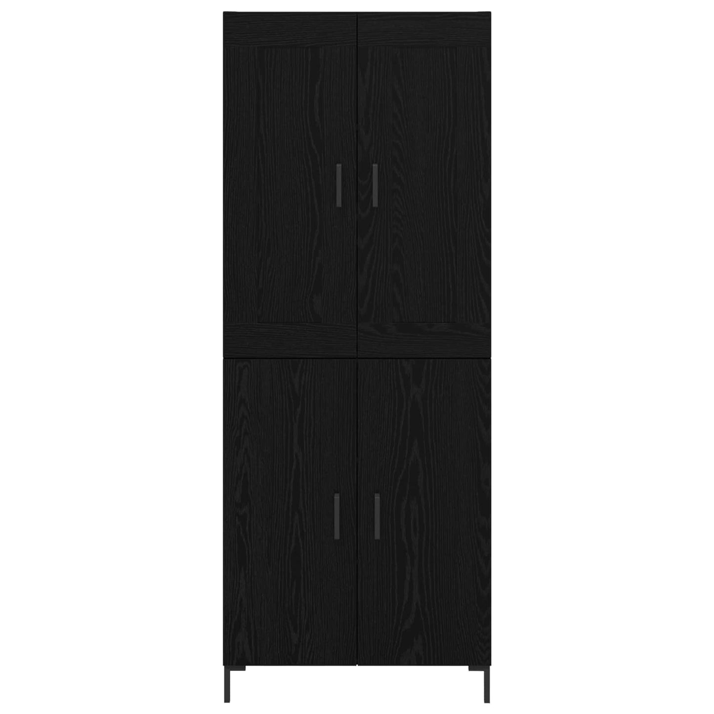 vidaXL Highboard 2 pcs Black Oak 69.5 x 34 x 180 cm Engineered Wood