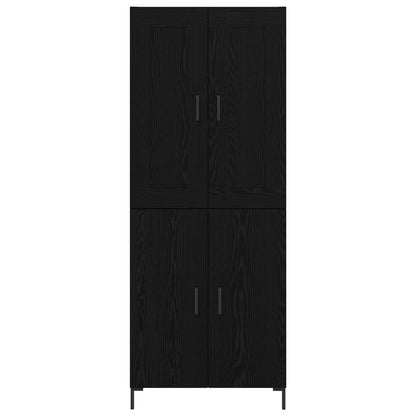vidaXL Highboard 2 pcs Black Oak 69.5 x 34 x 180 cm Engineered Wood