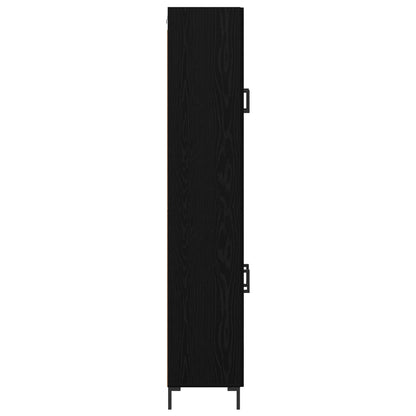 vidaXL Highboard 2 pcs Black Oak 69.5 x 34 x 180 cm Engineered Wood