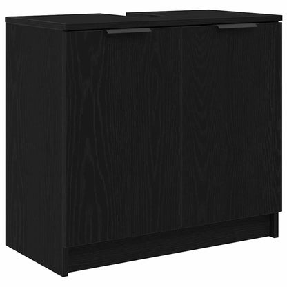 vidaXL Bathroom Cabinet Set 3 pcs Black Oak Engineered Wood