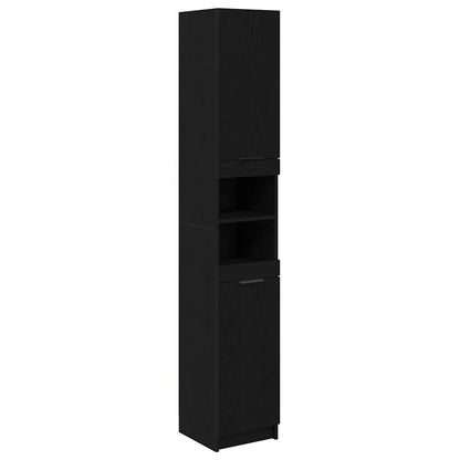 vidaXL Bathroom Cabinet Set 3 pcs Black Oak Engineered Wood