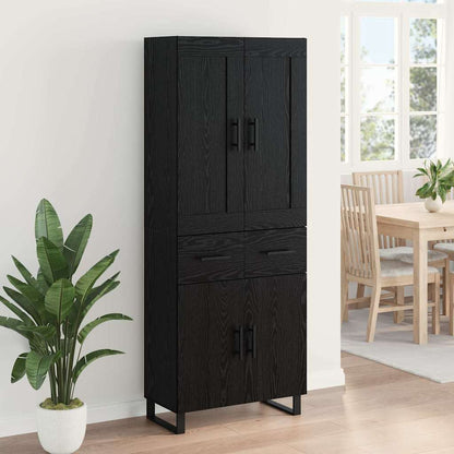 vidaXL Highboard Black Oak 69.5 x 34 x 180 cm Engineered Wood