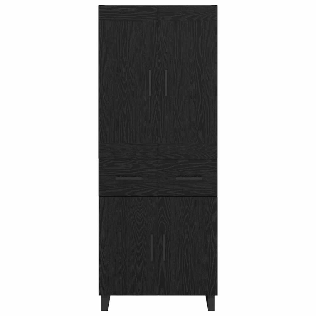 vidaXL Highboard Black Oak 69.5 x 34 x 180 cm Engineered Wood