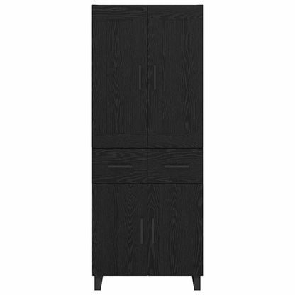 vidaXL Highboard Black Oak 69.5 x 34 x 180 cm Engineered Wood