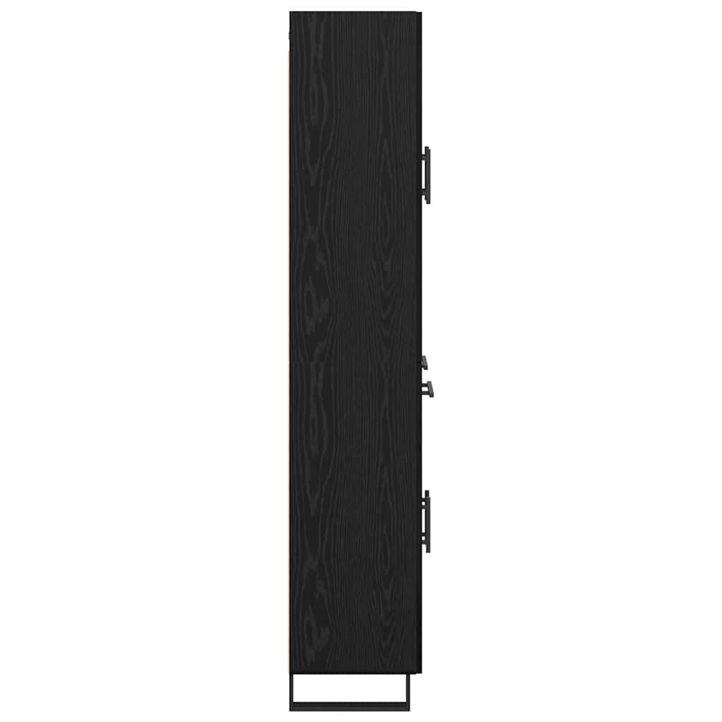 vidaXL Highboard Black Oak 69.5 x 34 x 180 cm Engineered Wood