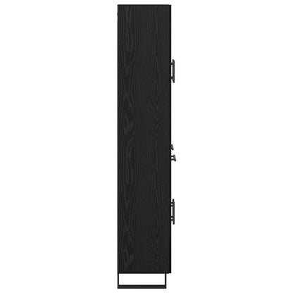 vidaXL Highboard Black Oak 69.5 x 34 x 180 cm Engineered Wood
