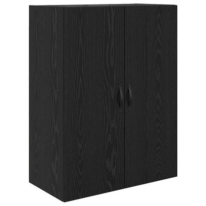 vidaXL Highboard 2 pcs Black Oak Engineered Wood and Glass