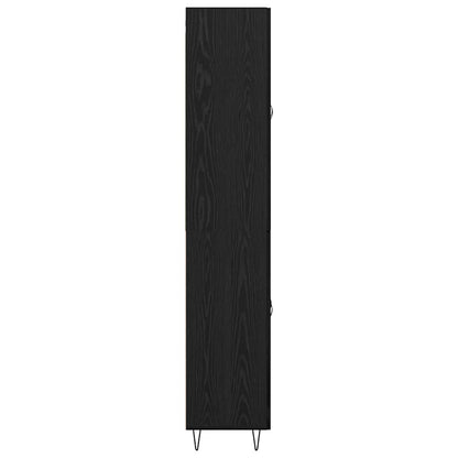 vidaXL Highboard 2 pcs Black Oak Engineered Wood and Glass