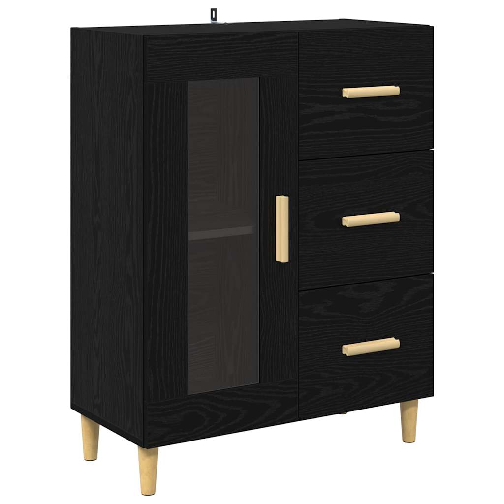 vidaXL Highboard Black Oak 69.5 x 34 x 180 cm Engineered Wood