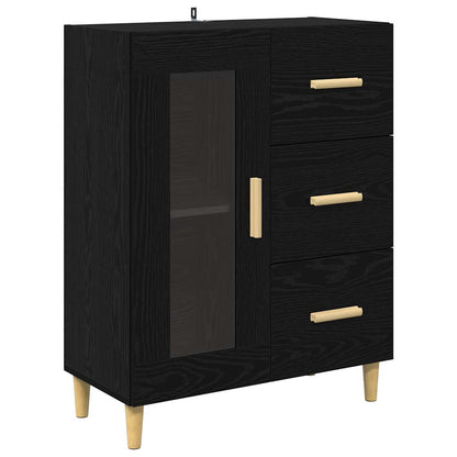 vidaXL Highboard Black Oak 69.5 x 34 x 180 cm Engineered Wood