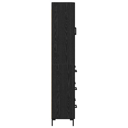 vidaXL Highboard with Drawer 2 pcs Black Oak Engineered Wood