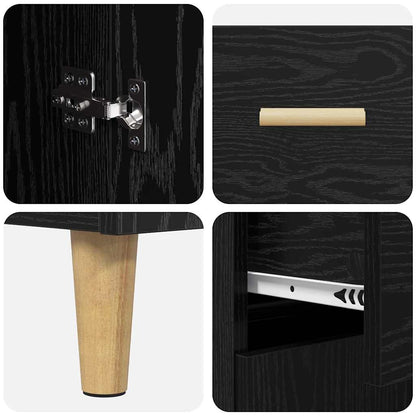 vidaXL Highboard Black Oak 69.5 x 34 x 180 cm Engineered Wood