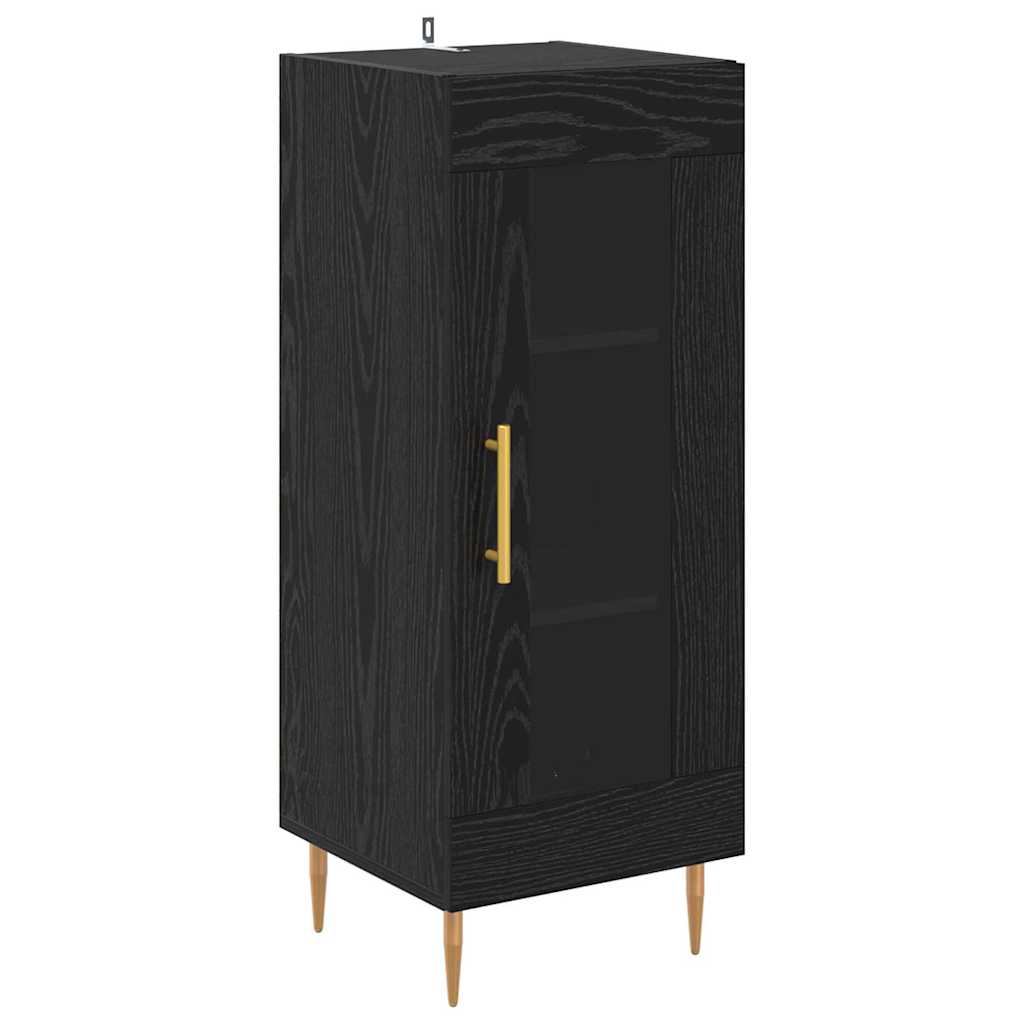 vidaXL Highboard 2 pcs Black Oak Engineered Wood